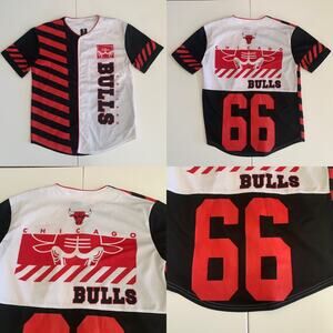 NBA Men's Size M Chicago Bulls 66 Short Sleeve Basketball NBA Red White Jersey